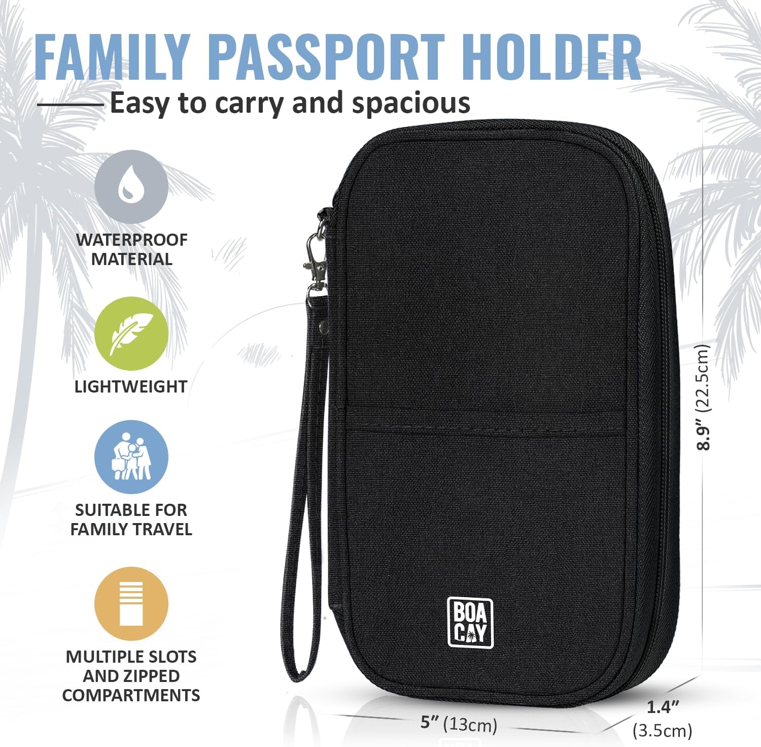 Detalle de BOACAY Family Passport Holder RFID travel wallet 🧾