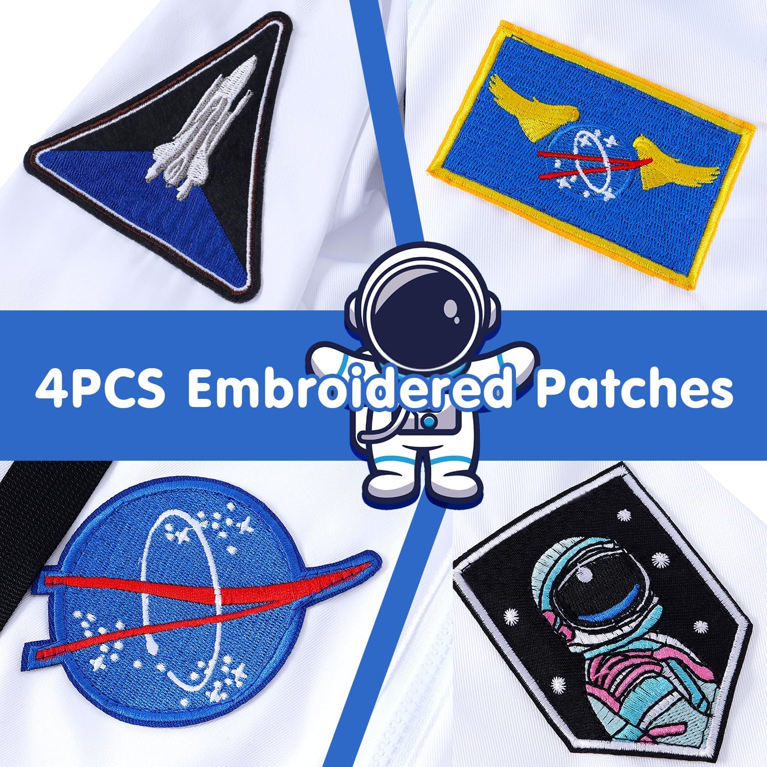 Thumbnail 4 de Aoiviss Kids Astronaut Costume, Full-Length Jumpsuit with Embroidered Patches
