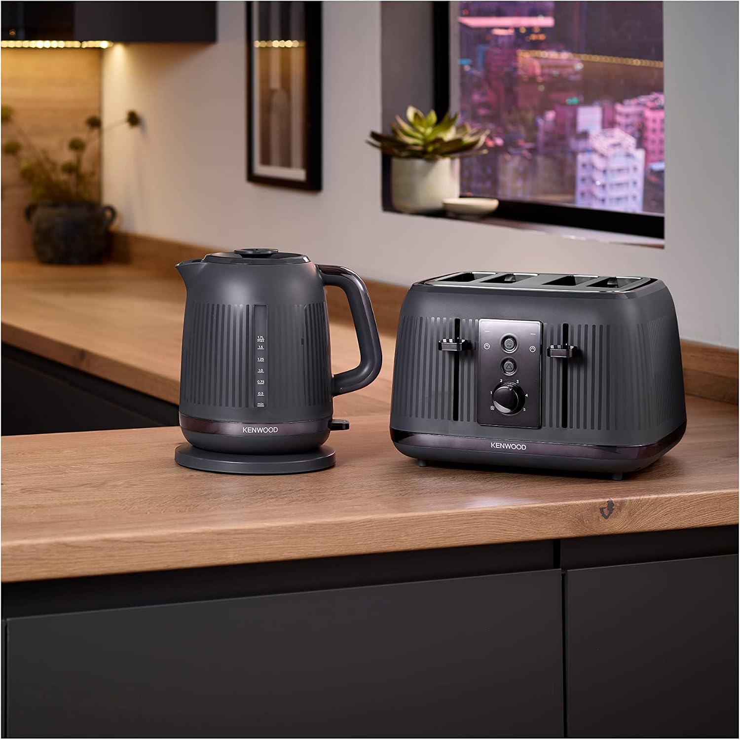 Thumbnail 4 de Kenwood Dusk Toaster 4-Slot (TFP30.000GY) – 1800W, 5 Browning Levels, Reheat, Defrost, Cancel, Slate Grey