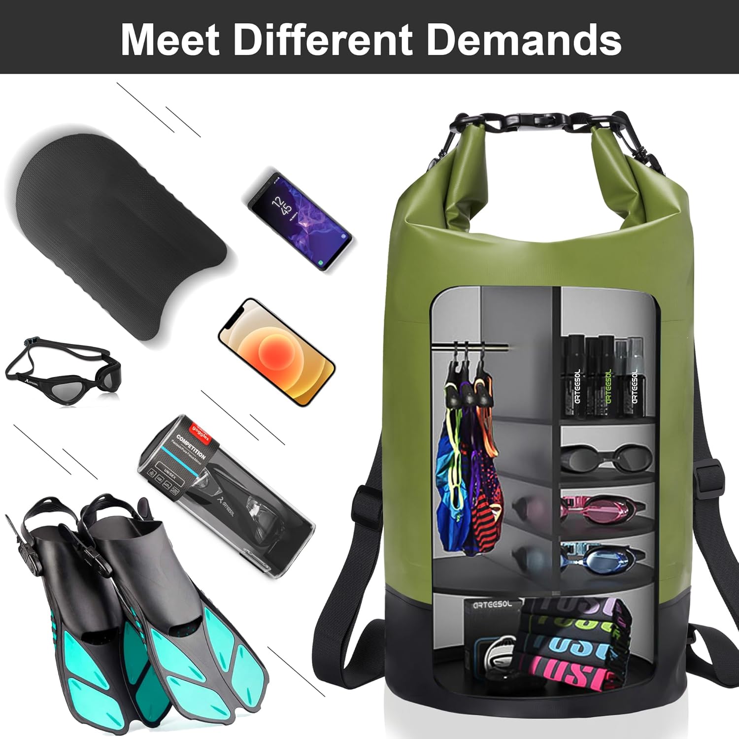 Detalle de Blackace arteesol 5L/10L/20L/30L: Borsa impermeabile versatile per kayak, barca e attività all’aperto