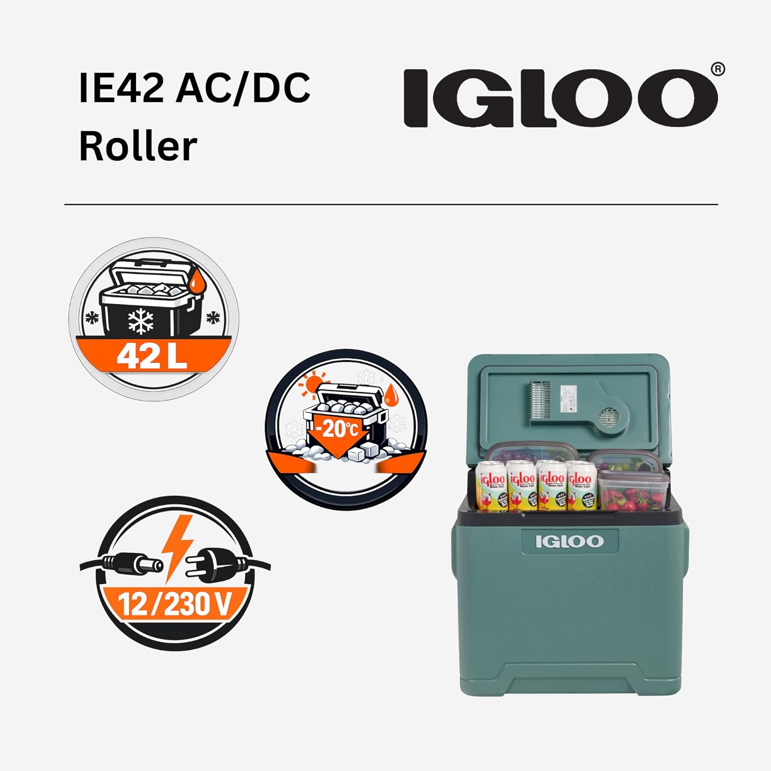 Thumbnail 2 de IGLOO IE42: 42 L Kühlbox mit 12V/230V, Rollen und Eco/Max Modus