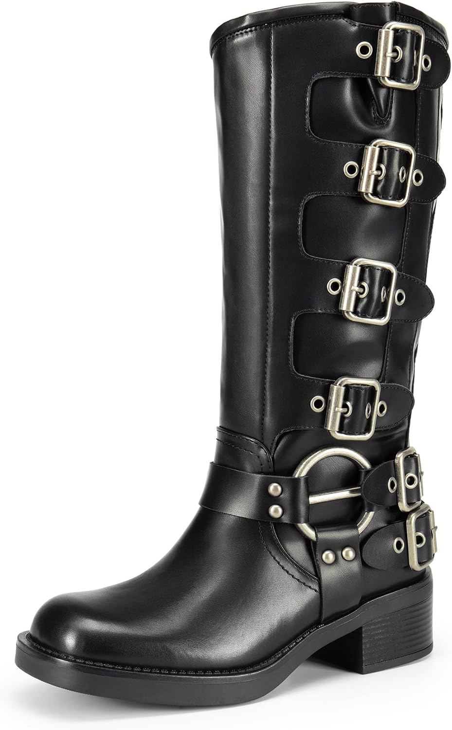 Detalle de DREAM PAIRS Women's Knee High Riding Boots with Side Zip