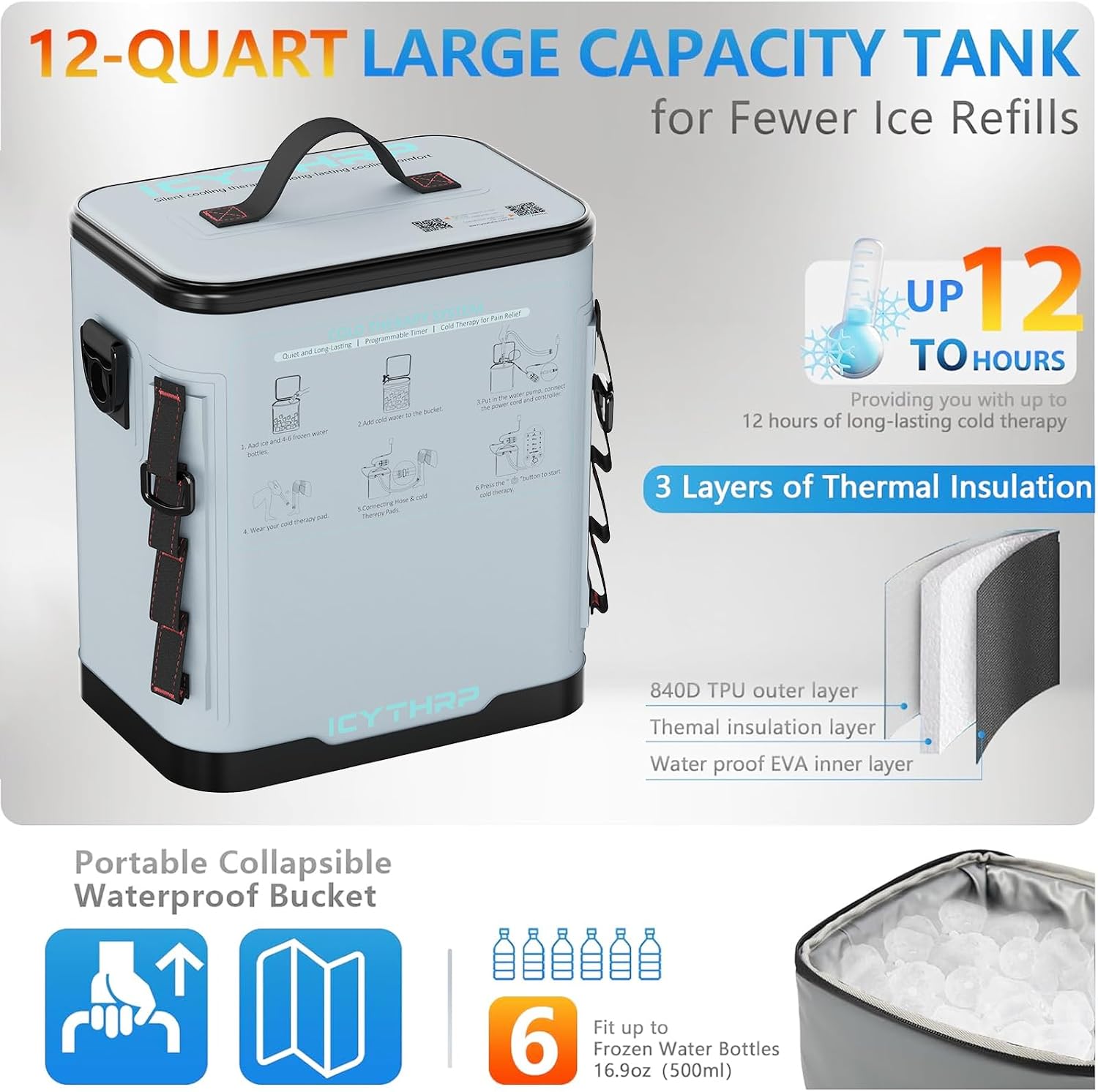 Detalle 2 de ICYTHRP Cold Therapy Machine Programmable Timer 1 ⛑