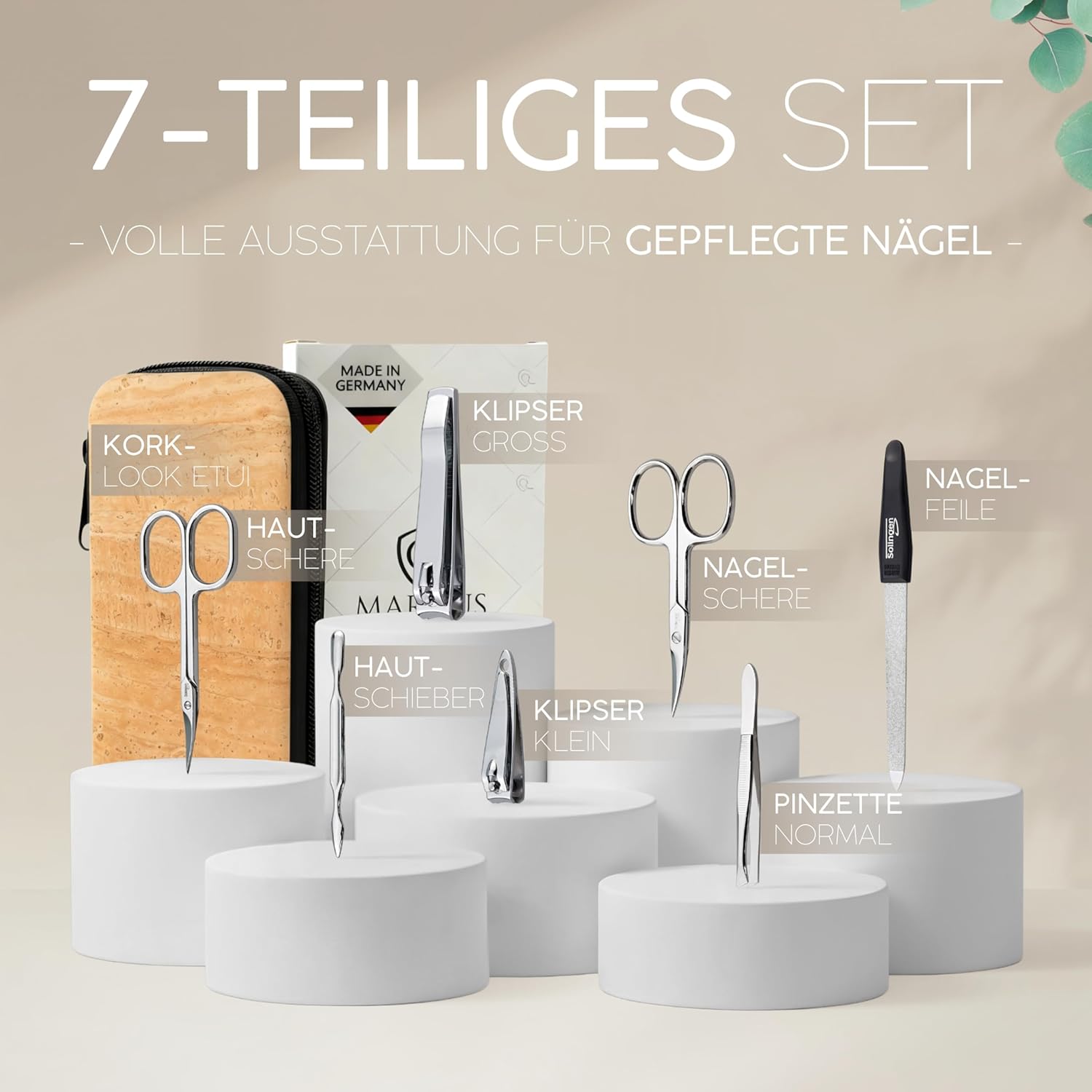 Thumbnail 2 de Maniküre Set Solingen marQus „MarQus Nagelscheren-Set“ – 7-teiliges Nagelset im Echtleder-Etui