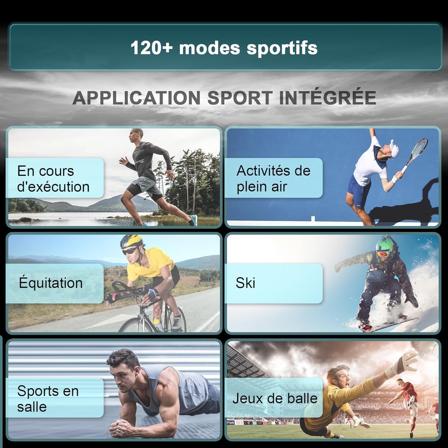 Thumbnail 5 de Montre Connectée Homme 1,45'' – Montre Militaire IP68, 960 mAh, 30 Jours, 100+ Modes & Suivi Santé