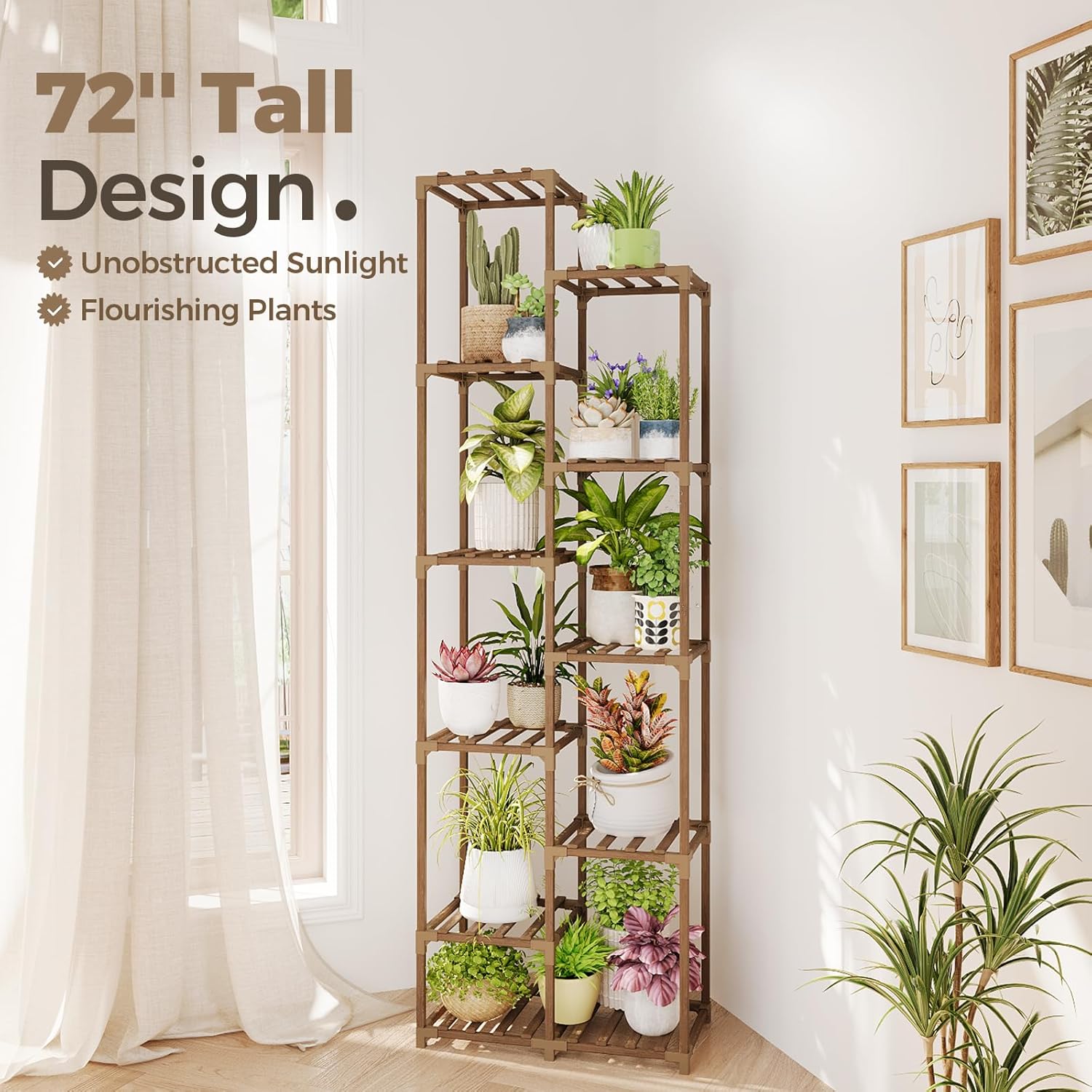 Thumbnail 1 de Bamworld tall indoor/outdoor plant stand (11-tier) for up to 11 pots