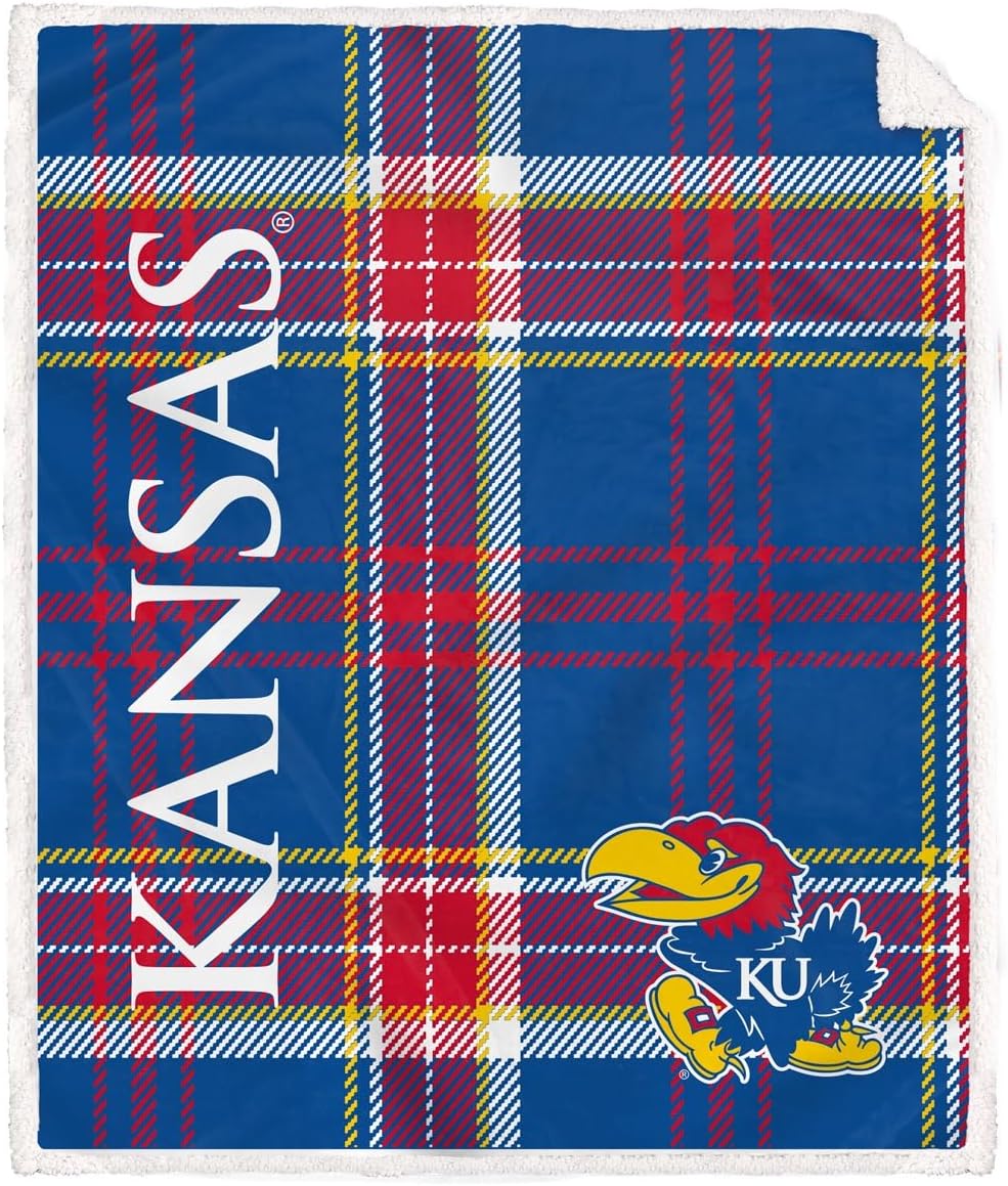 Detalle de Proformance Home NCAA Playmaker Plaid Ultra Cozy Sherpa Throw (Fort Hays State Tigers)