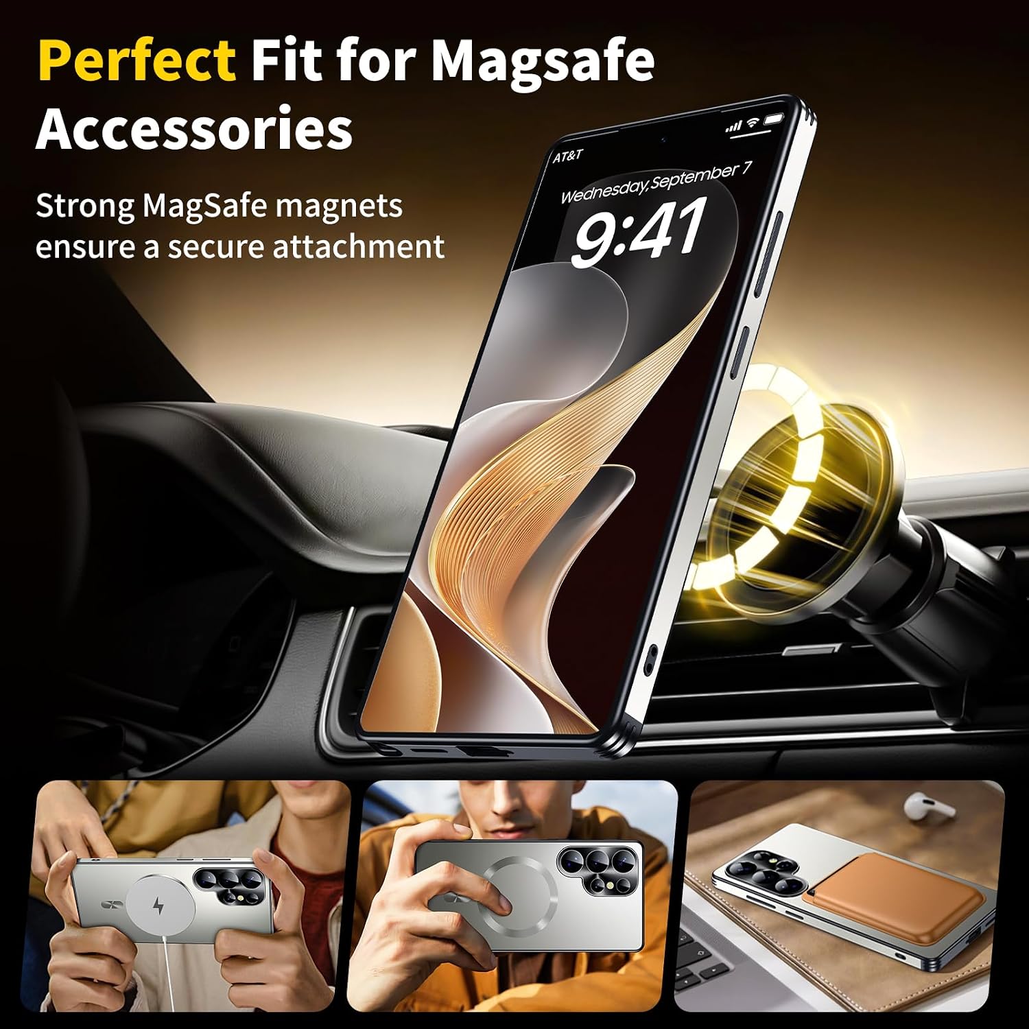 Detalle 2 de for Samsung Galaxy S26 Ultra Slim Case with MagSafe-Compatible Magnetic Ring (Silver)