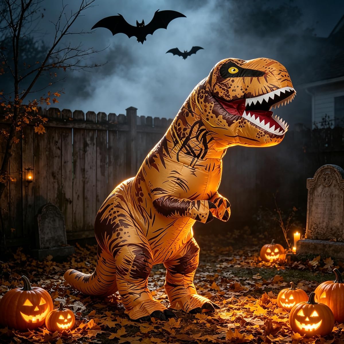 Thumbnail 1 de RHYTHMARTS RH1010BR opblaasbaar dinosauruskostuum voor volwassenen