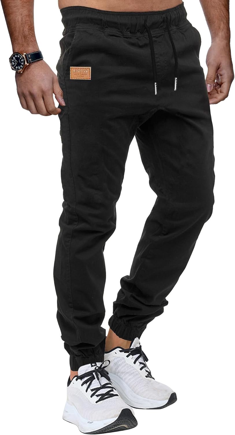 Detalle de VMSUCIJ Mens Cargo Trousers Joggers for Men – UK Work Outdoor Cotton Multi-Pocket Pants