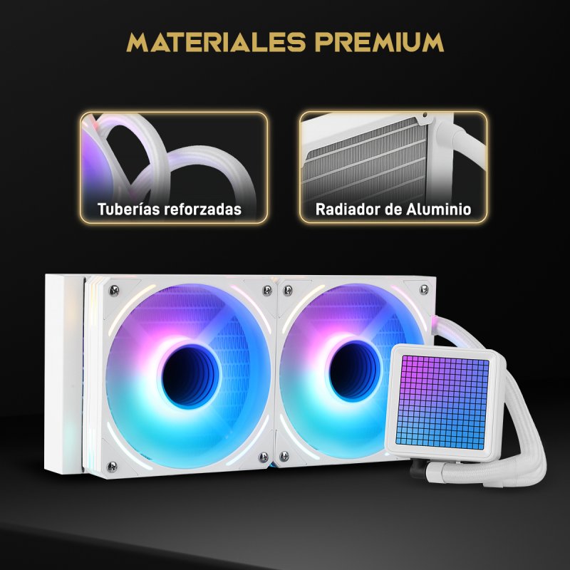Detalle de Forgeon Solum Refrigeración líquida 240 ARGB blanca