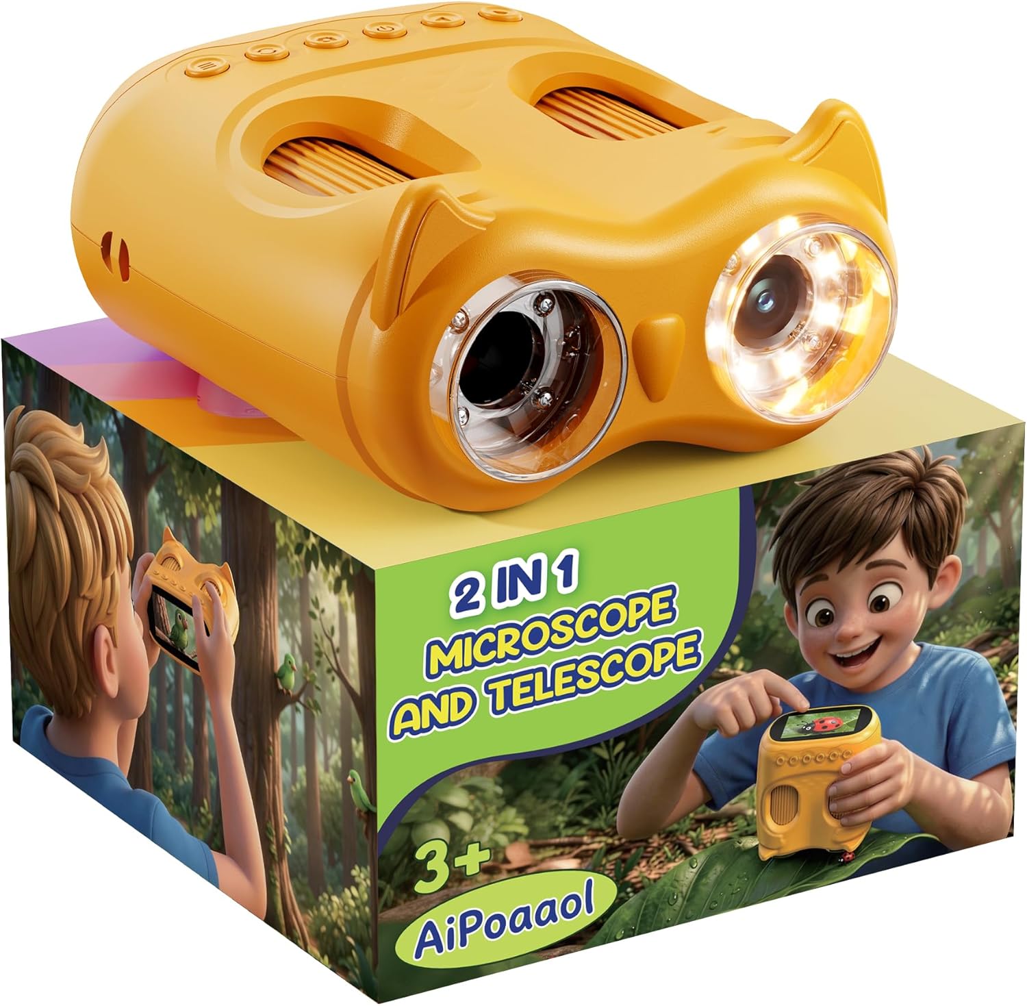 1000X Microscopio Digitale Portatile per Bambini: 2 in 1, Telescopio e ingrandimento 1000x