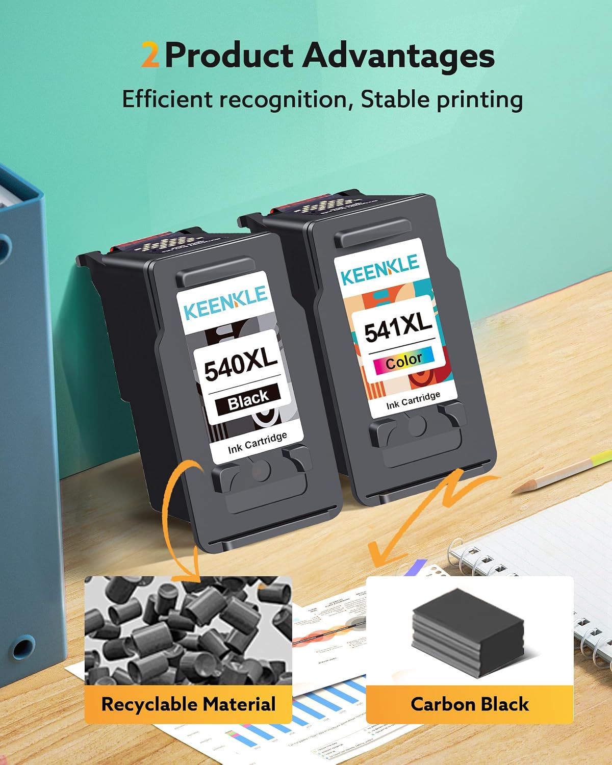 Detalle 2 de KEENKLE PG-540 XL CL-541 XL 600 Seiten 🖨