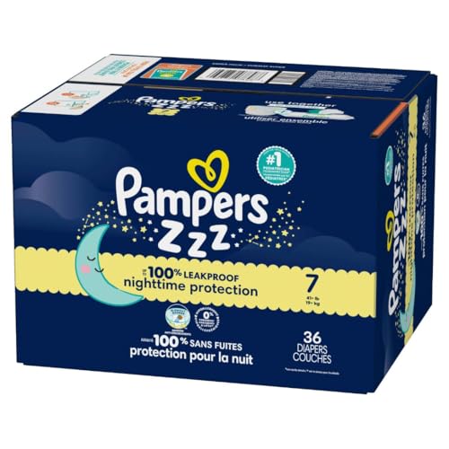 Thumbnail 16 de Pampers ZZZ Overnight Diapers, Size 7 (41+ lbs) – 36 Count