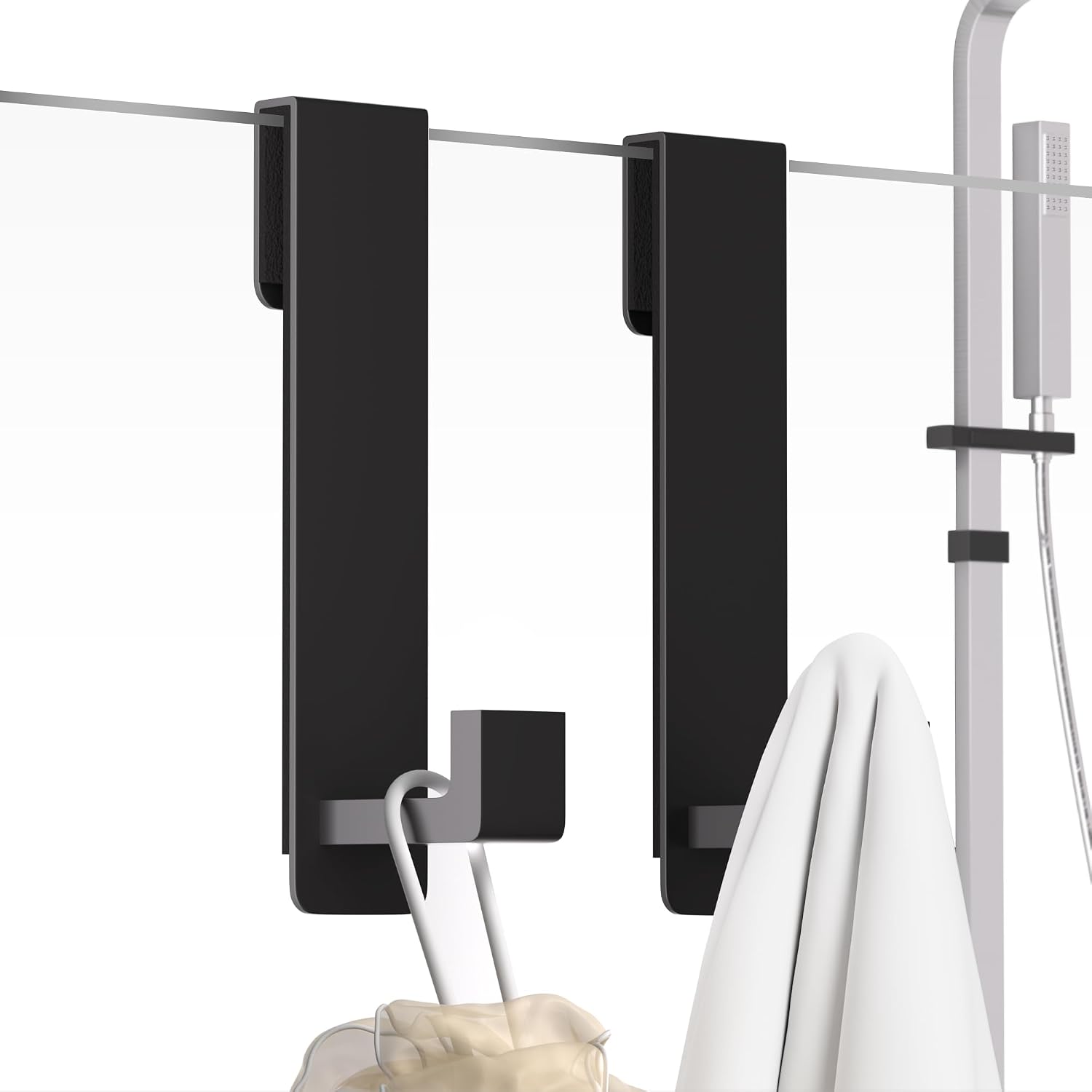 Thumbnail 6 de PMMASTO Shower Door Hooks, 7.5-Inch Black Stainless Steel, 2-Pack