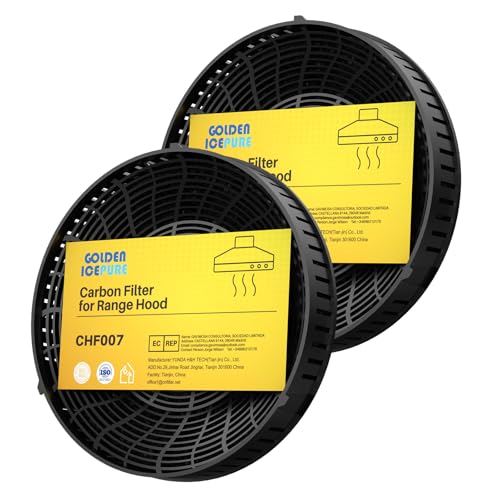 Detalle de GOLDEN ICEPURE Aktivkohlefilter für Elica CFC0140343, rund, 2er-Pack