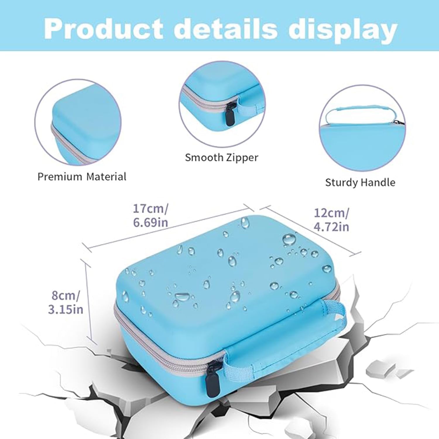 Detalle de Riosin Kids Camera Case for Instant Print Cameras (Light Blue) – Fits Hangrui, TIATUA, CalineGam and More