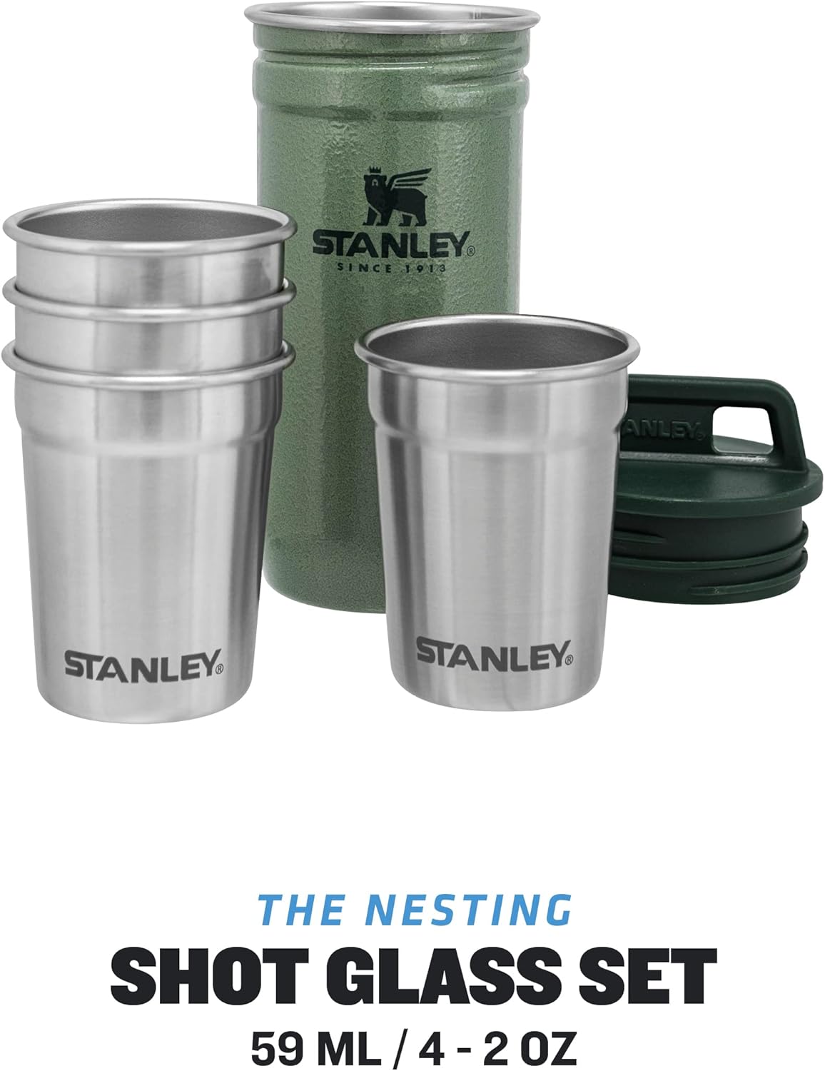 Thumbnail 1 de Set de 4 verres à shot STANLEY 1913 Adventure – empilables, inoxydables et sans BPA