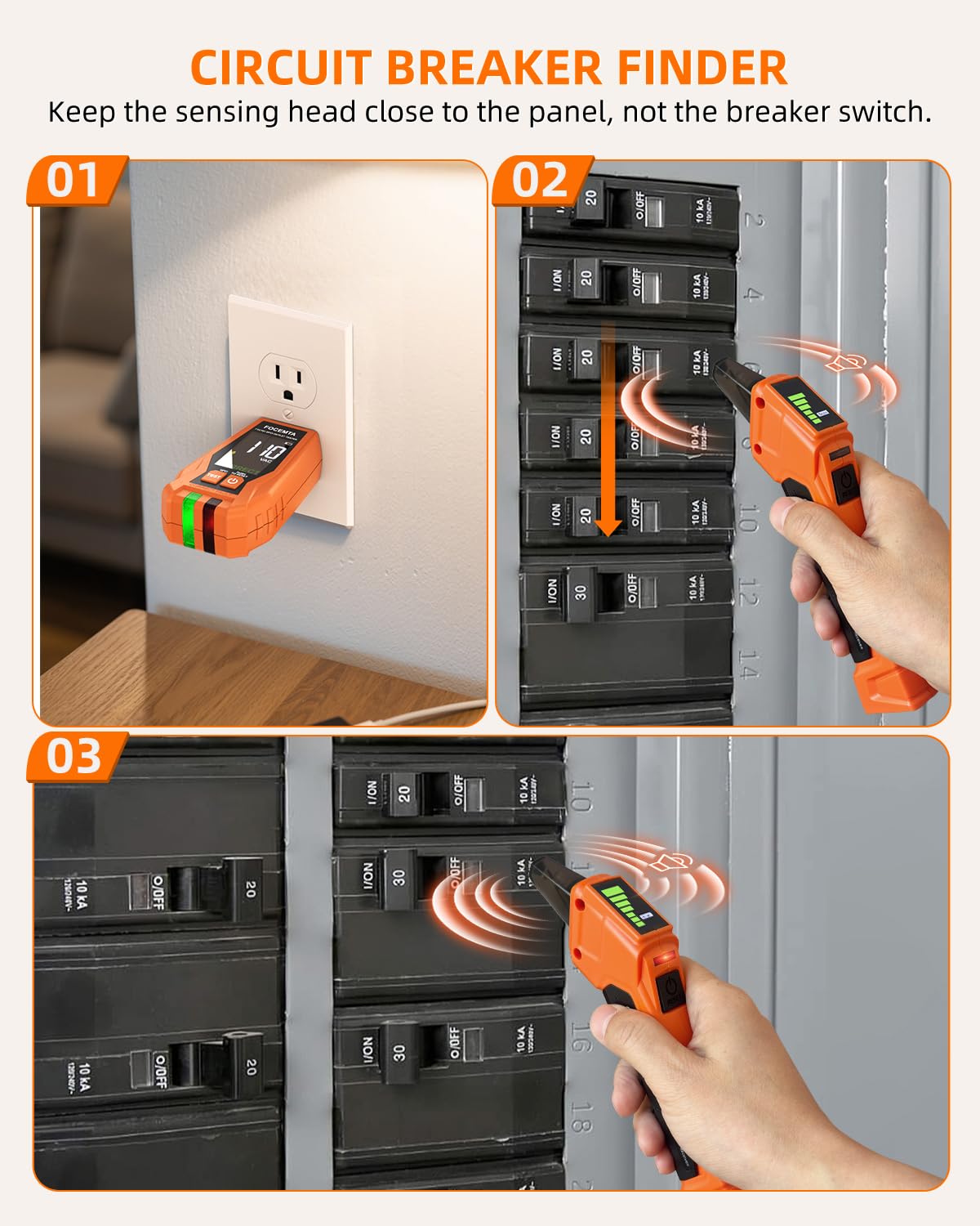 Thumbnail 2 de FOCEMTA Circuit Breaker Finder Kit with GFCI Tester