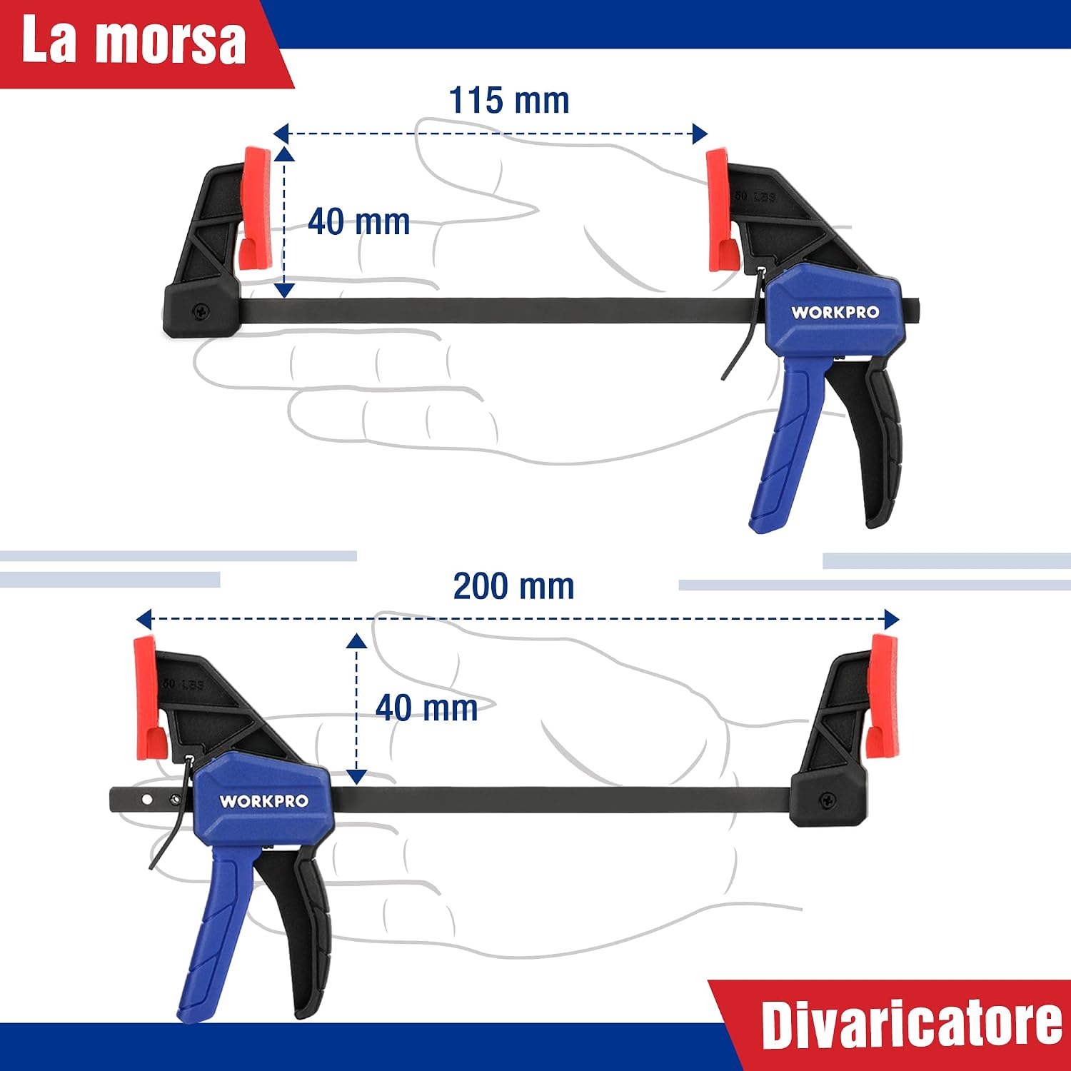 Thumbnail 1 de WORKPRO Set di Mini Morsetti da Falegname 8 Pezzi: Morsetti a Barra e a Molla per Fai Da Te e Falegnameria