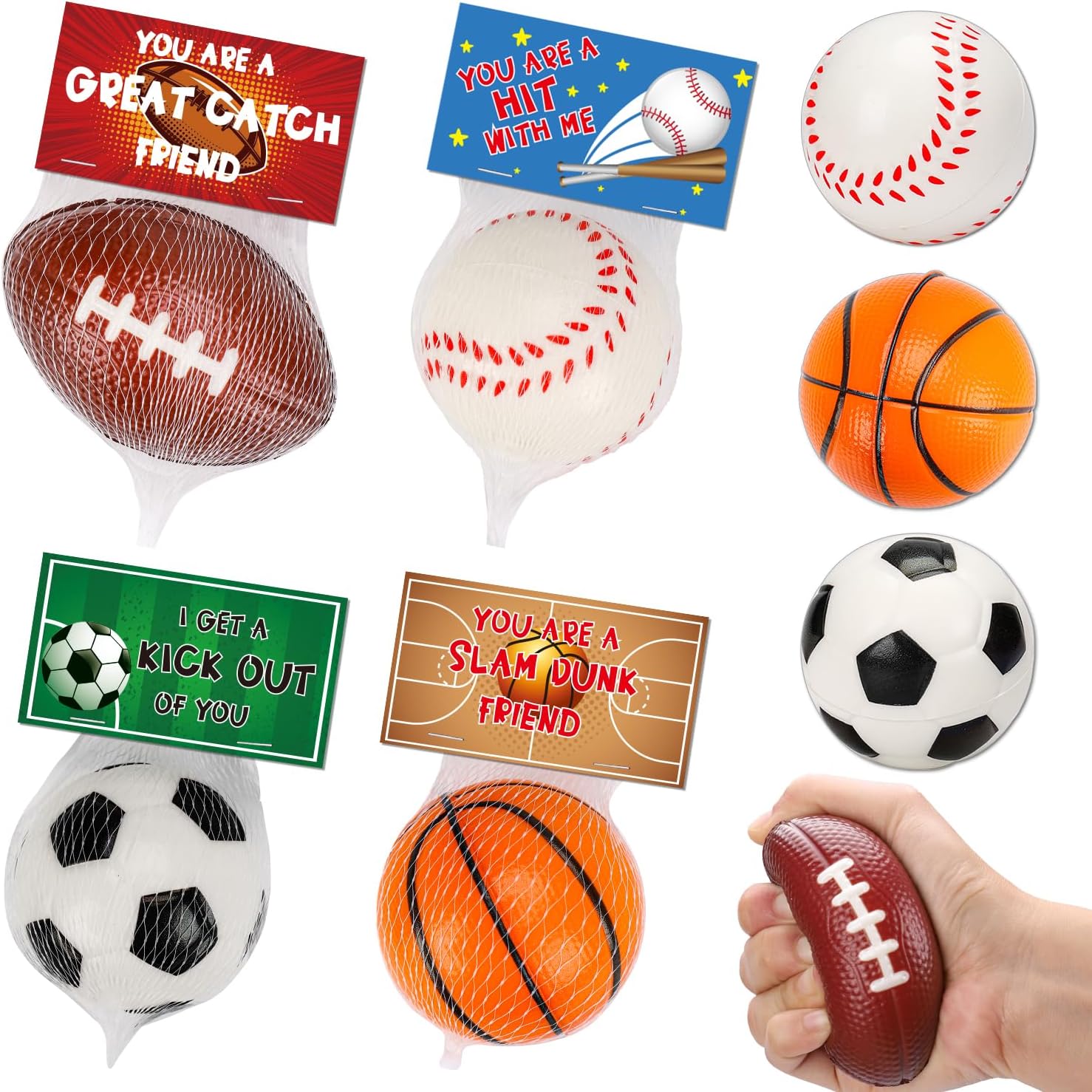 16 PCS Sports Stress Balls Pack 16
