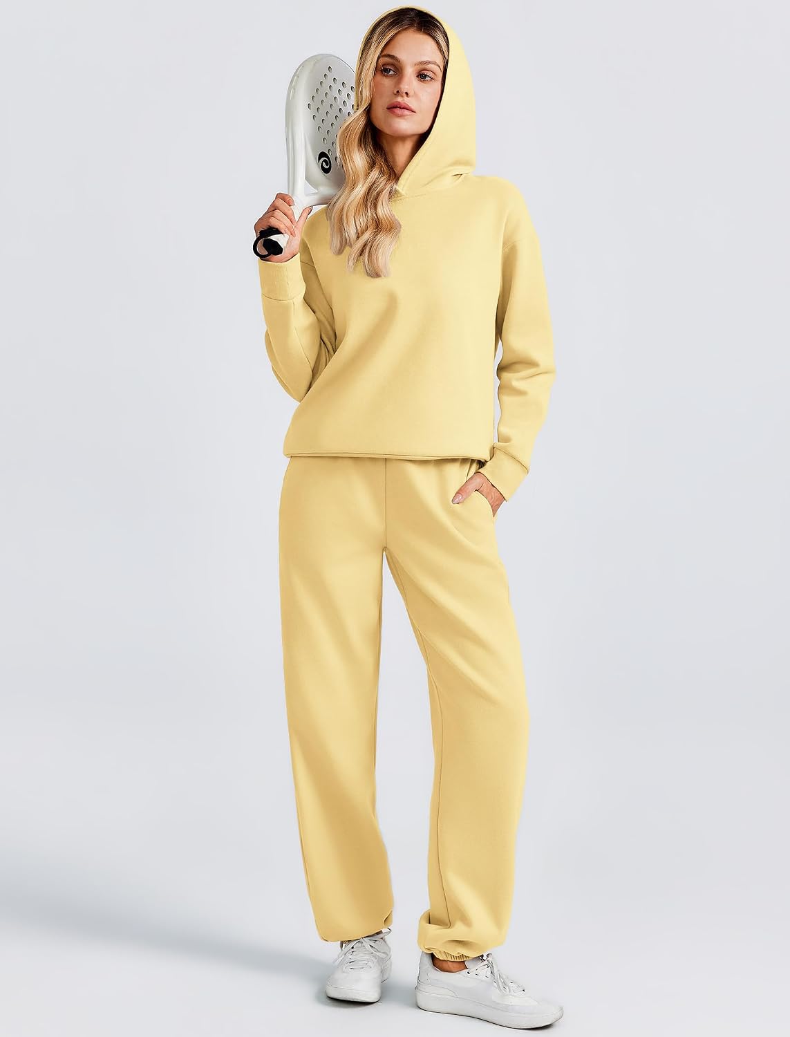 Thumbnail 4 de PINSPARK Women's Fleece Lounge Set, Drop-Shoulder Hoodie and Joggers