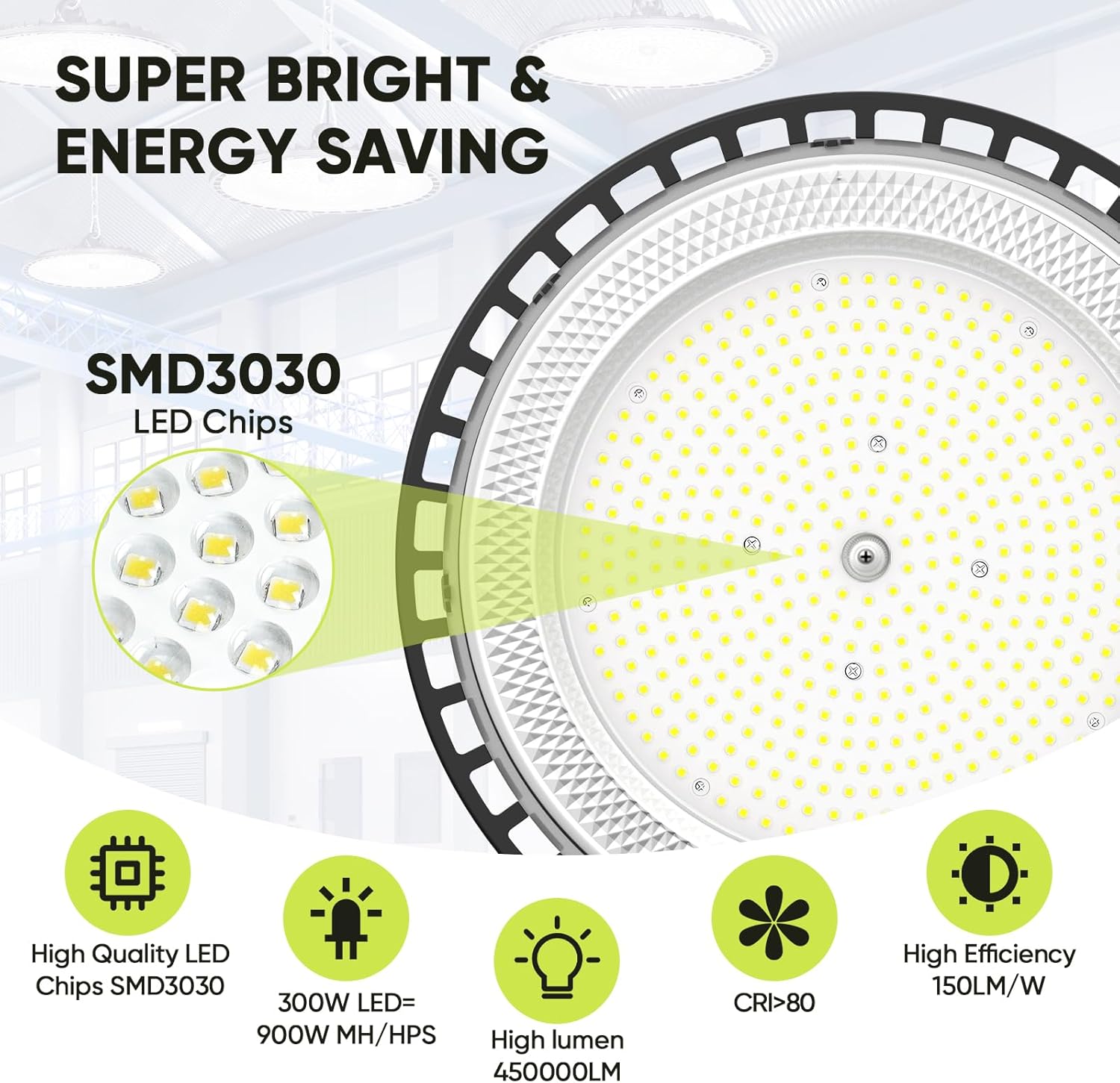 Detalle 2 de Lámpara UFO LED 300W Alta Bahía