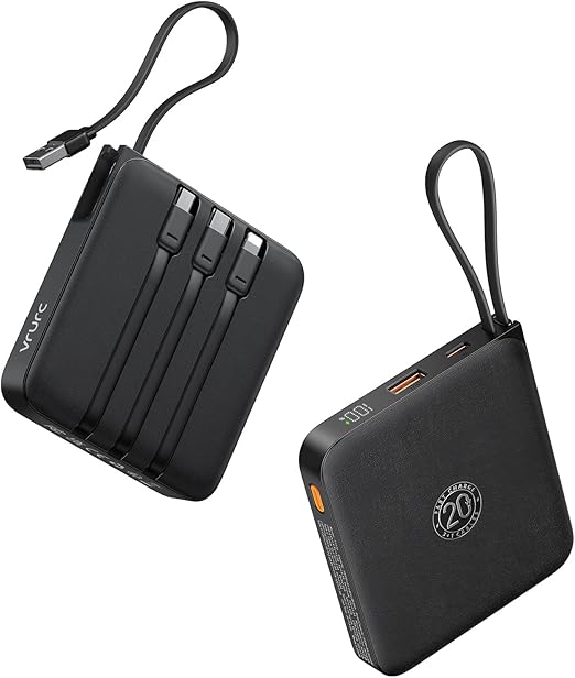 Detalle de VRURC Power Bank 20000mAh ⚡ Carga Rápida USB C y LED