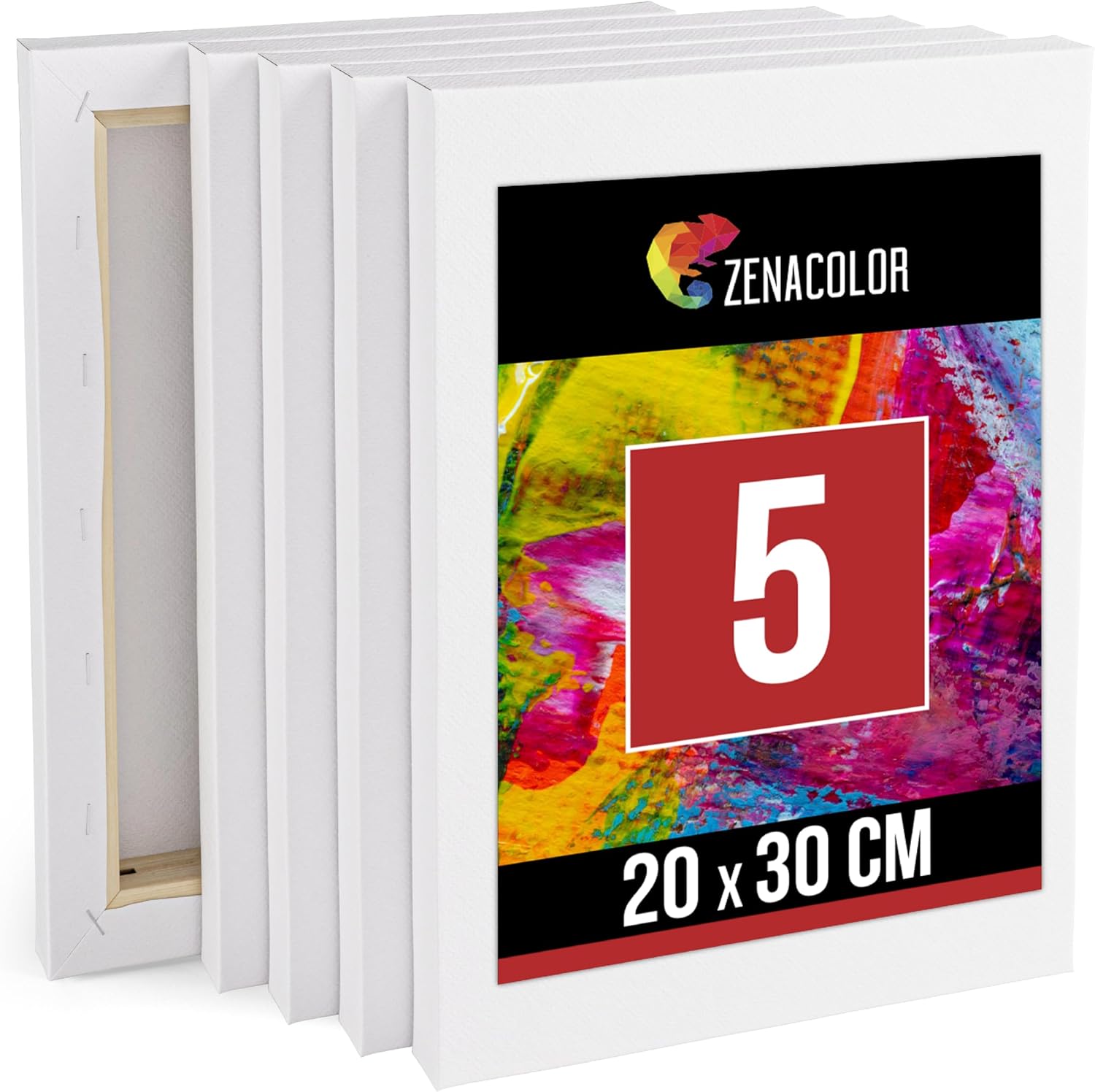 Detalle de Zenacolor Leinwand 5er Set 20x30 cm 🎨