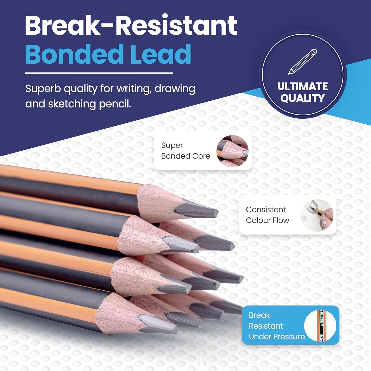 Detalle 2 de Eziglide HB graphite school pencils 150 pack