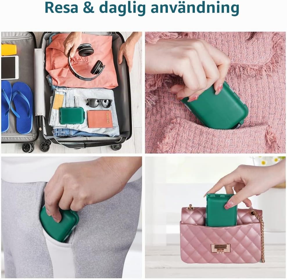 Detalle de AOOWU veckodosett med 10 fack i polypropen, bärbar och fuktbeständig