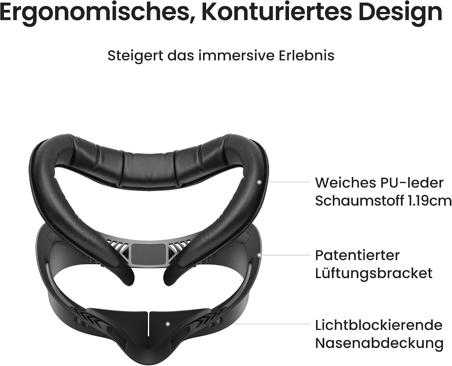 Detalle de KIWI design V4 Face Cover – kompatibel mit Meta Quest 3S, nicht kompatibel mit Meta Quest 3