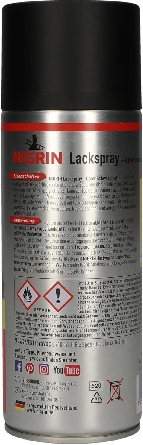 Thumbnail 2 de Nigrin Lackspray schwarz matt 6x400 ml