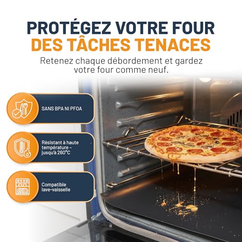 Detalle de Linda’s Essentials Feuille Protection Four Cuisson (Lot de 2) – Tapis de Cuisson Réutilisable 32x50 cm