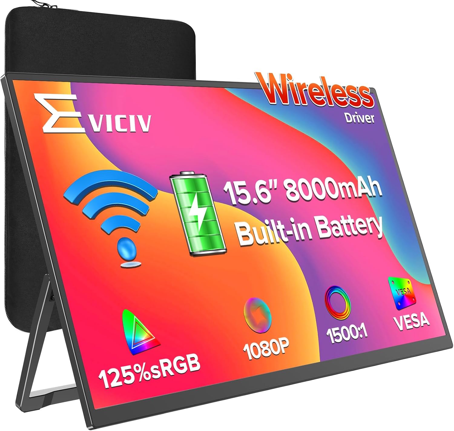 Detalle de EVICIV Wireless Portable Monitor 15.6"