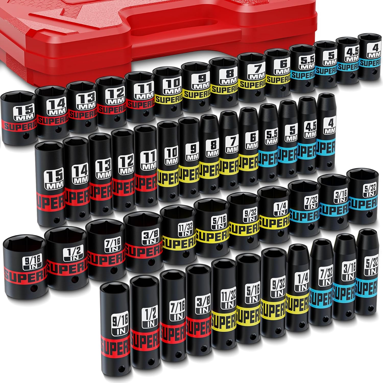 Thumbnail 6 de KIRXST 1/2 Inch Drive 18-Piece Deep Socket Set with Extensions