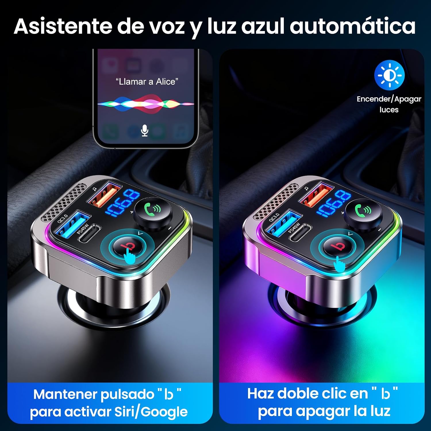 Thumbnail 4 de GizmoVine Bluetooth Coche Transmisor FM 5.4