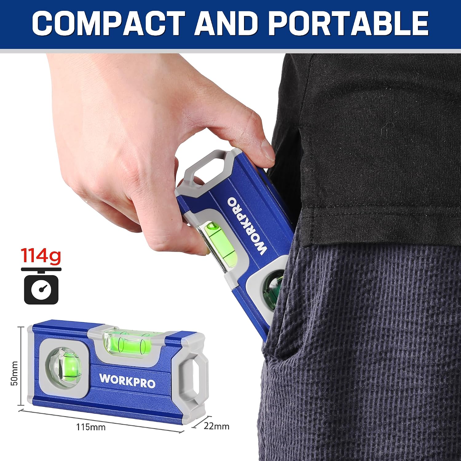 Thumbnail 5 de WORKPRO 115 mm magnetic spirit level