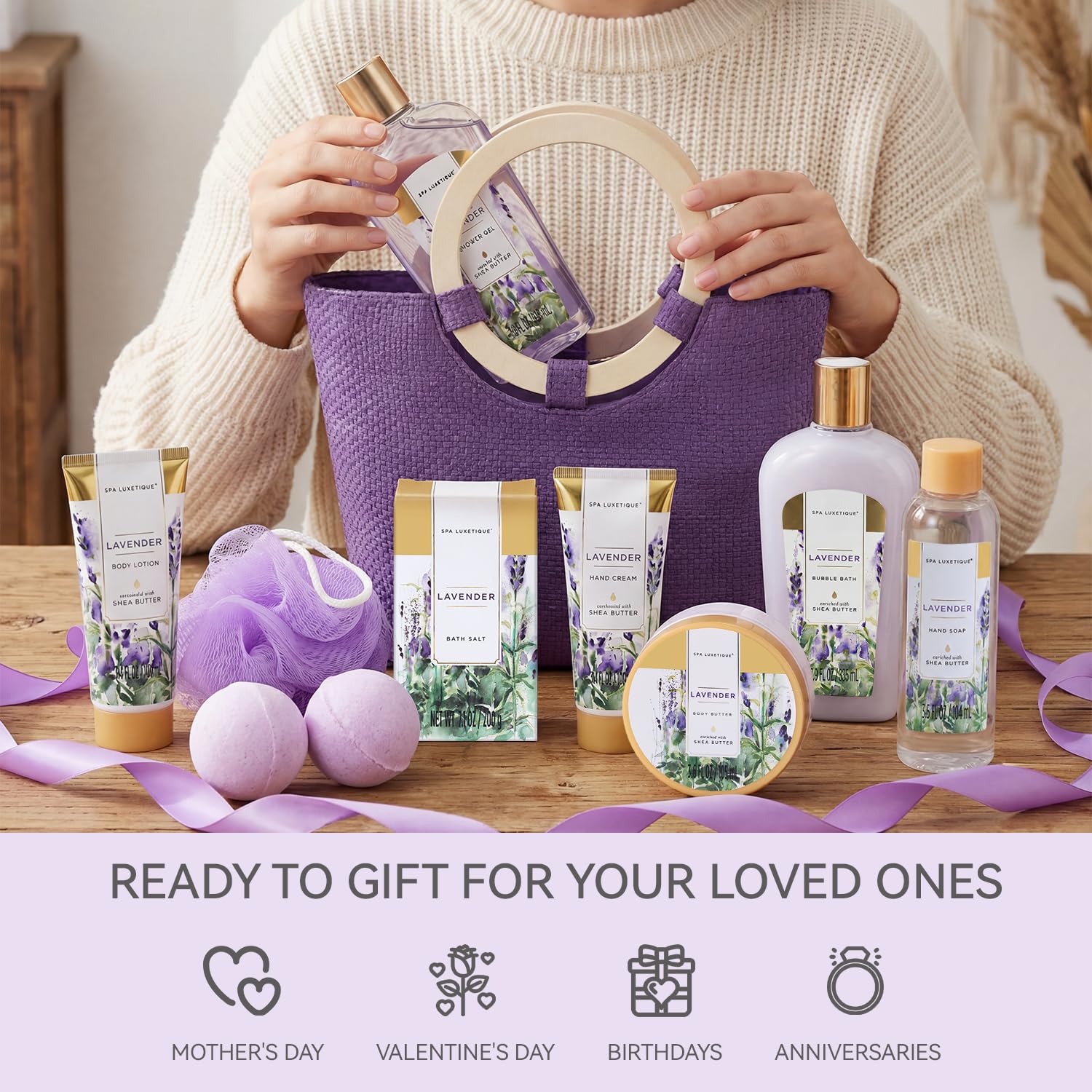 Thumbnail 5 de Spa Luxetique 10-Piece Lavender Spa Gift Basket for Women