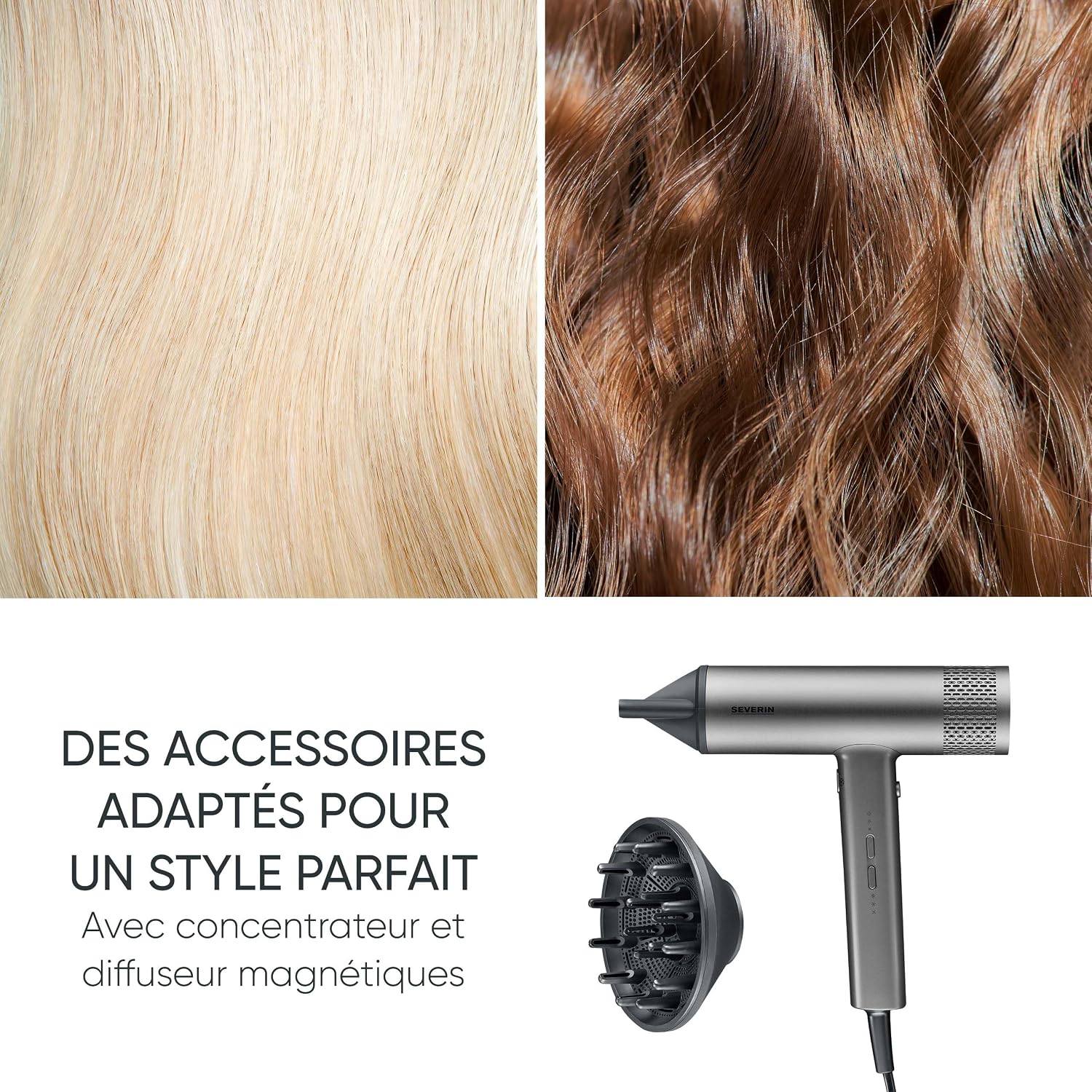 Thumbnail 3 de SEVERIN HT 0171 — sèche-cheveux 2 000 W BLDC avec technologie ionique et accessoires magnétiques