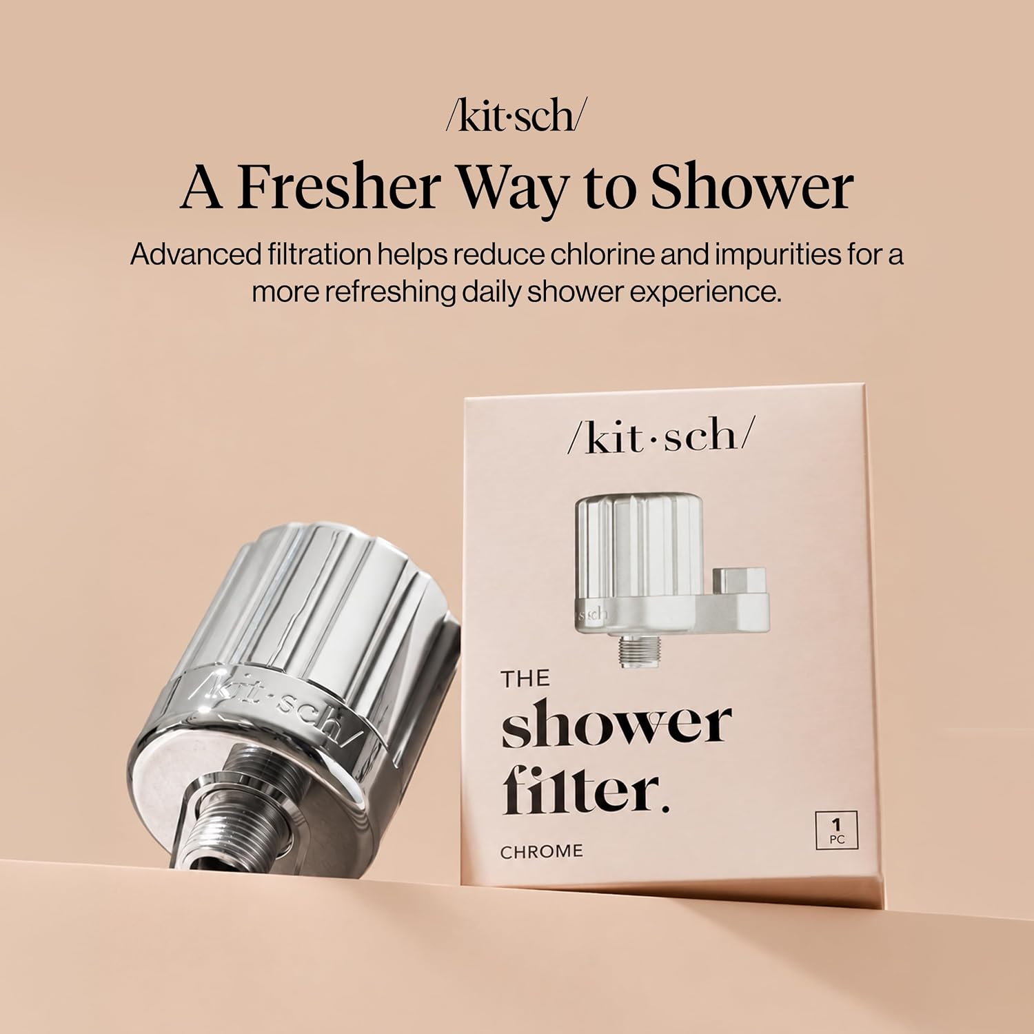 Thumbnail 1 de Kitsch Shower Filter Attachment for Hard Water, Chrome with KDF-55