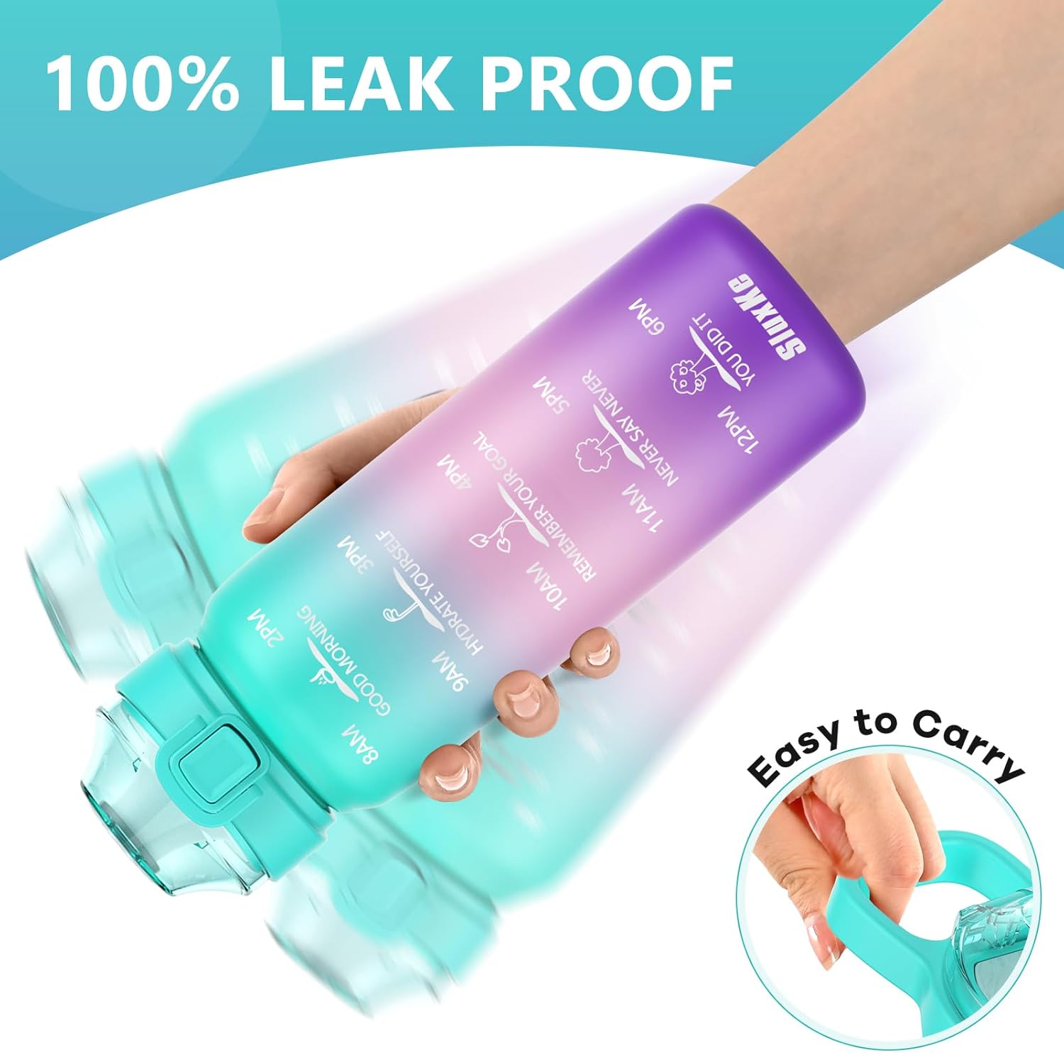 Detalle 2 de SLUXKE Gourde isotherme 0,5 L en acier inoxydable avec poignée et bouchon anti-fuite