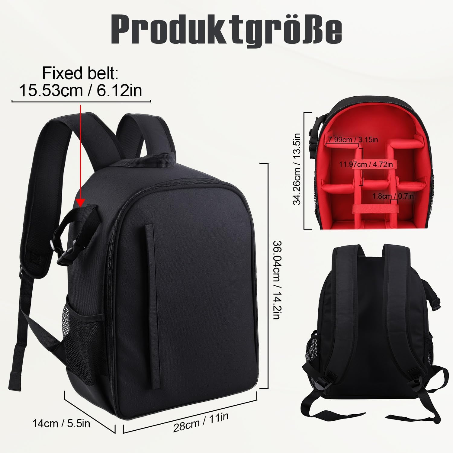 Detalle de LP Kamerarucksack – Professioneller Unisex-Kamerarucksack, wasserdicht, kompatibel mit DSLR/SLR, Objektive, Stative und Zubehör