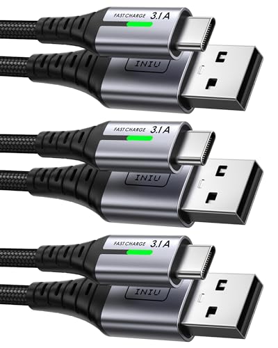 Detalle de Câble USB-C INIU Charge Rapide 3,1A – Lot de 3 (2m + 2m + 0,5m)