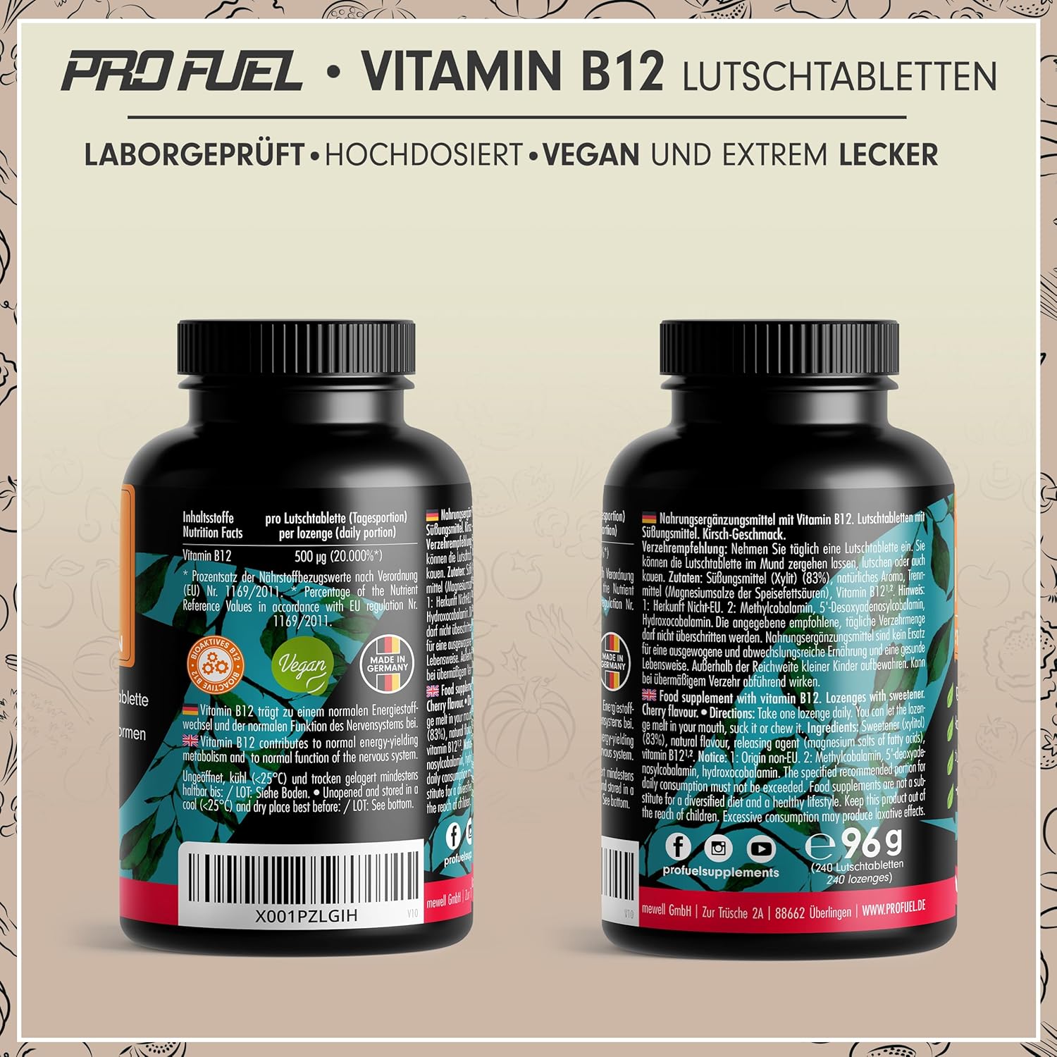 Thumbnail 5 de Vitamin B12 Lutschtabletten 500 µg, 240 Stück 🍬