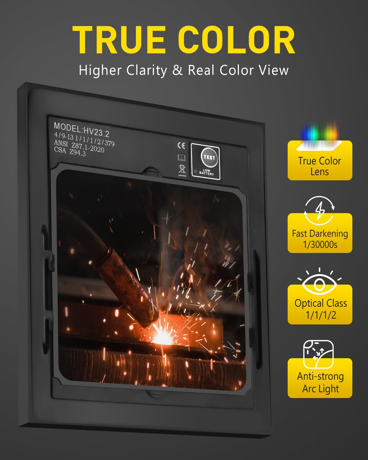 Thumbnail 1 de HXZVOGEN Casco saldatura oscuramento automatico 4 sensori 📷