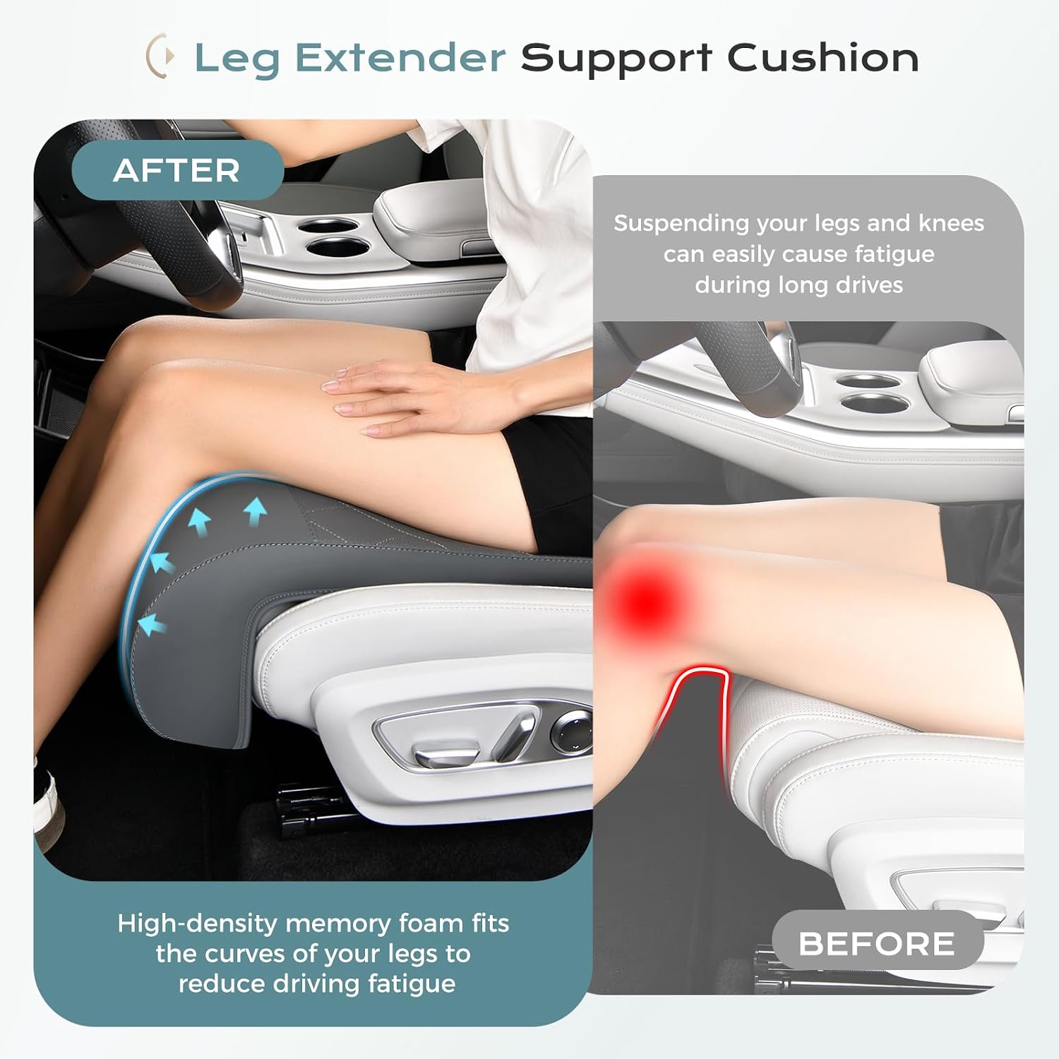 Detalle de Coverado Car Seat Leg Support Cushion in Leather