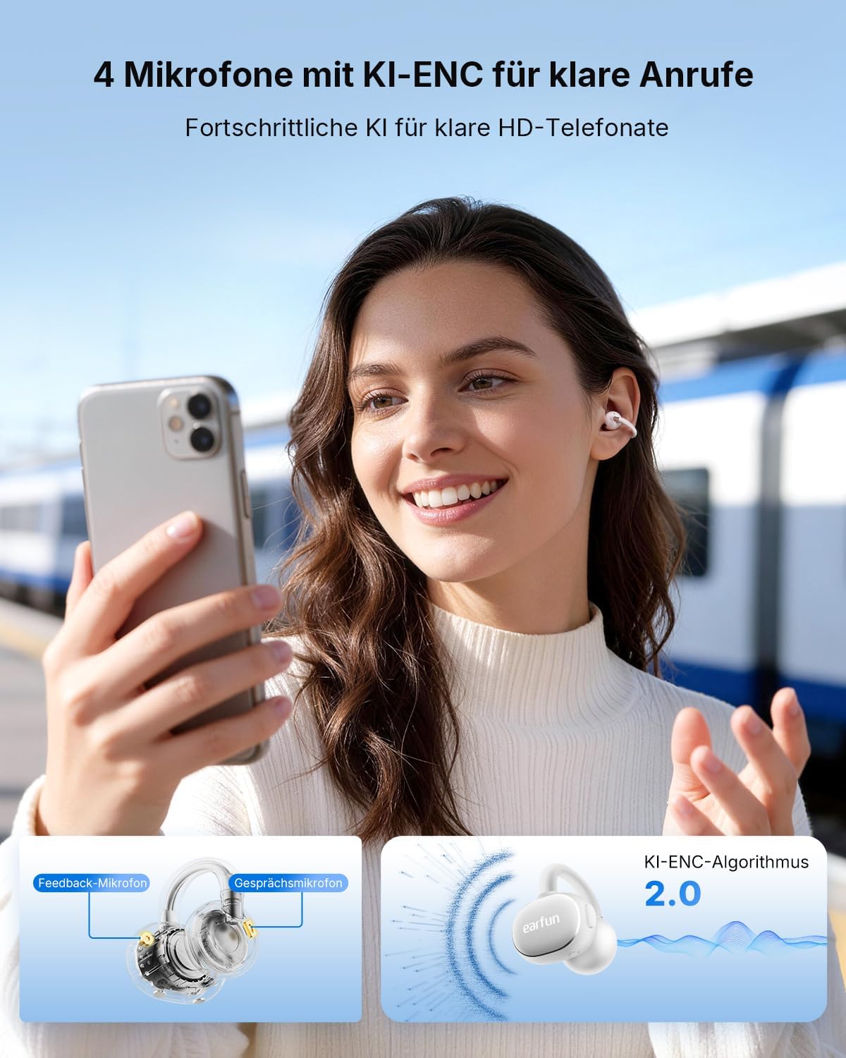 Thumbnail 4 de EarFun Clip 2 Open Ear Kopfhörer – offenes Clip-On Design mit High-Res Klang und langer Akkulaufzeit
