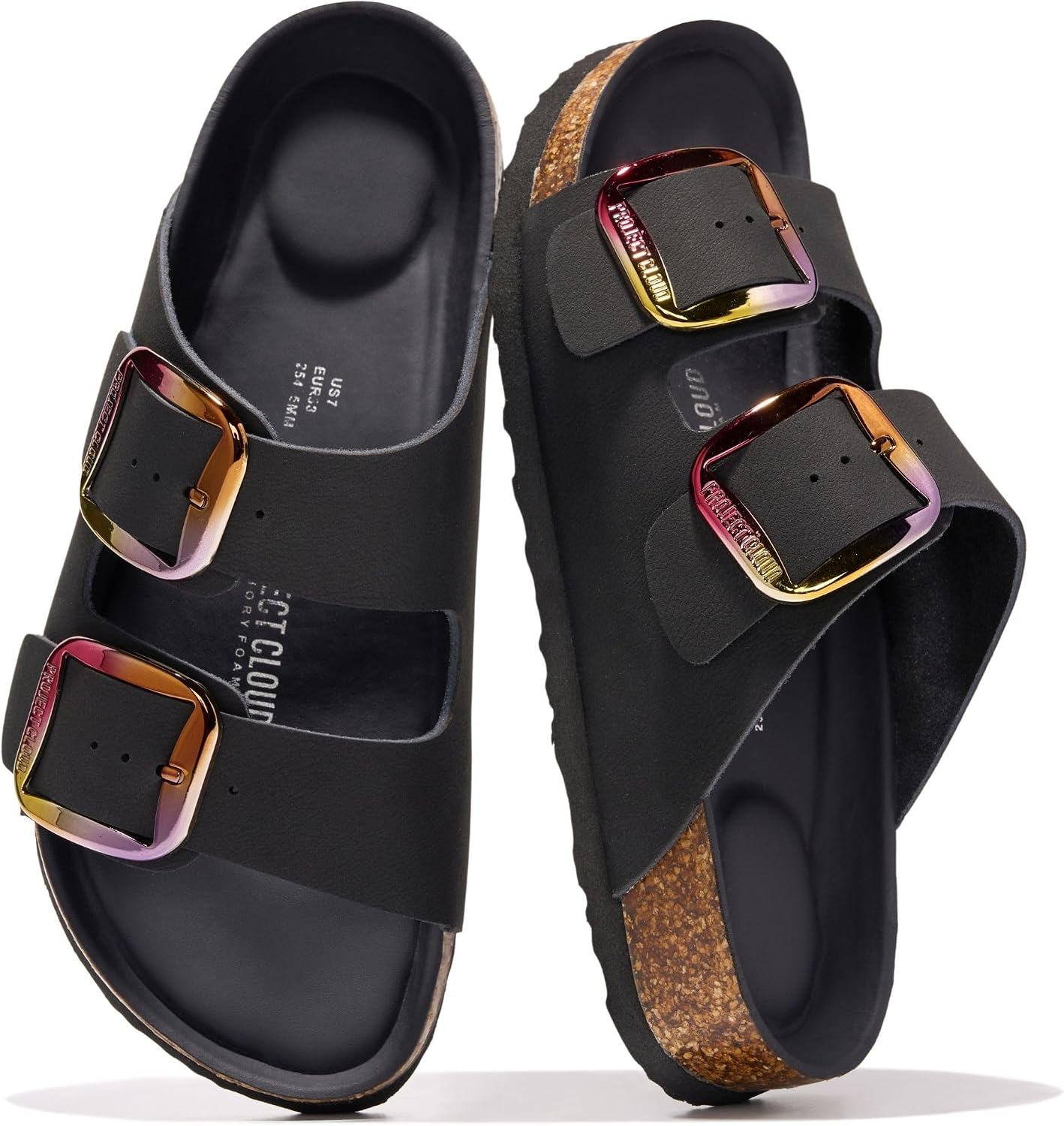 Detalle de Project Cloud 100% Genuine Leather Footbed Sandals for Women (Santorini)
