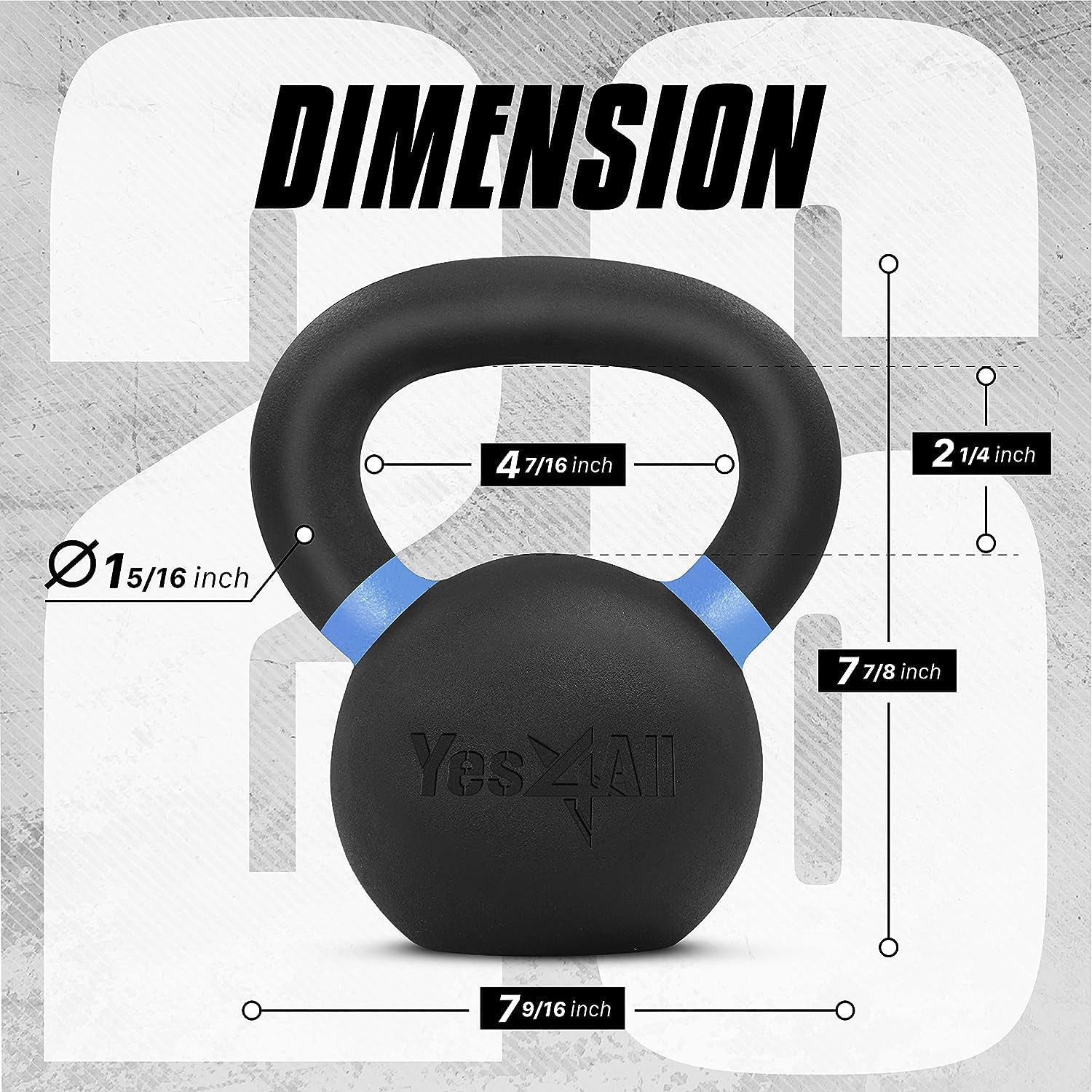 Thumbnail 1 de Yes4All 4–32kg Powder Coated Cast Iron Kettlebells – Durable, Colour-Coded Weights for Home Gym